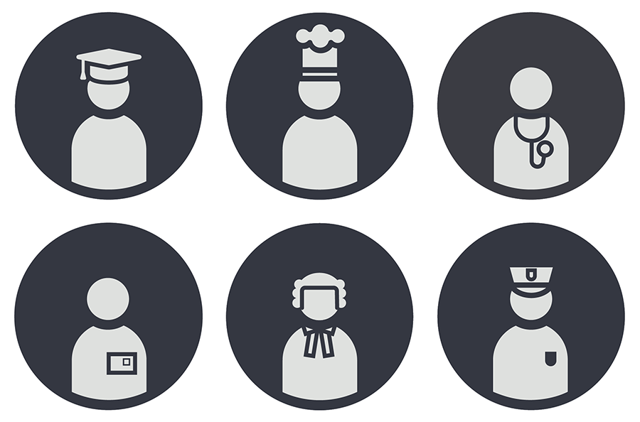 Collection of icons used in the infographic