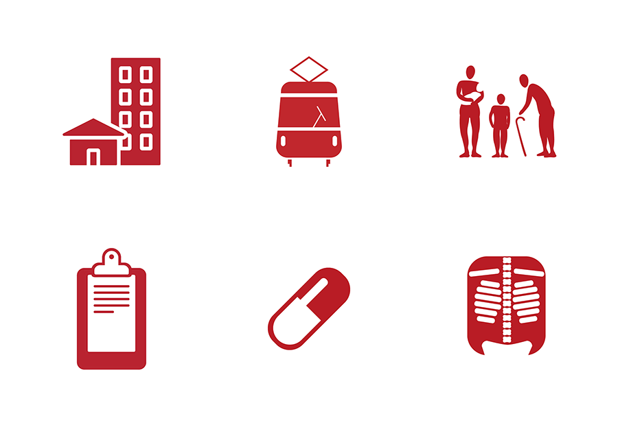 Icon set for future service system infographic